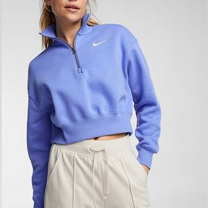 Phoenix half-zip cropped sweatshirt